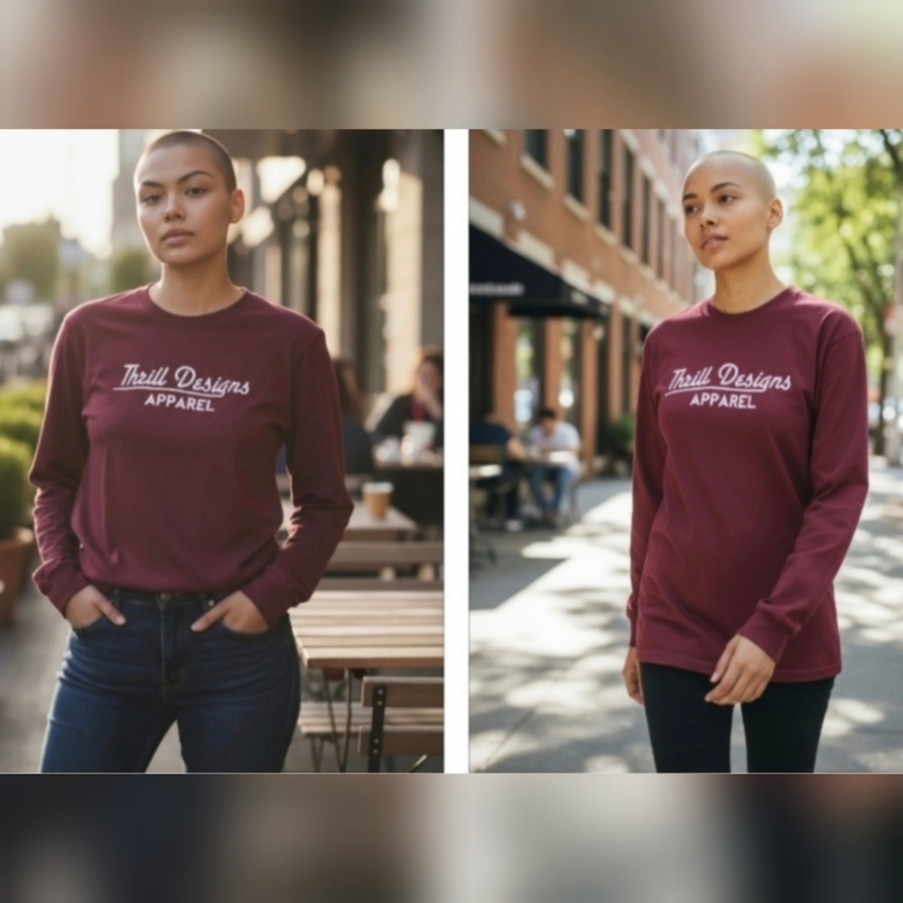 Thrill Maroon Crew Neck Sweater Unisex Med